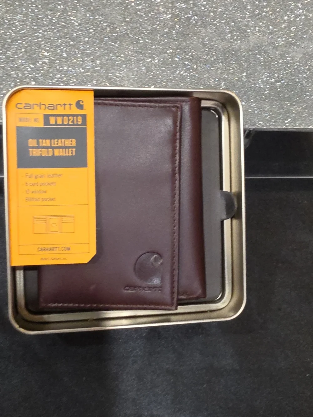 Carhartt Oil Tan Leather TriFold Wallet- Brown